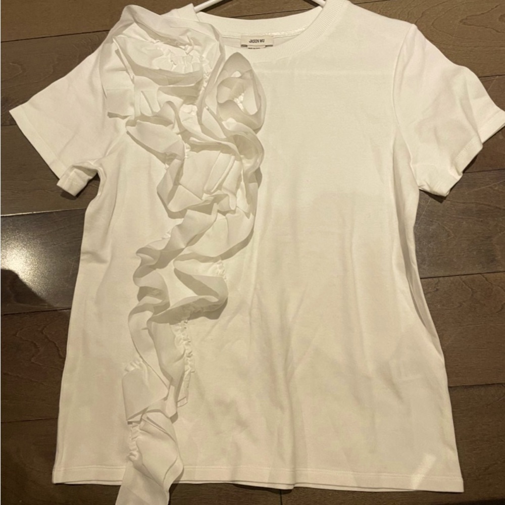 NWOT Jason Wu white floral ruffle T-shirt